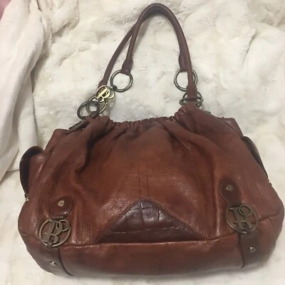 Bolzano Lujoso Bolso Cartera Holgado de Cuero Marrón con Detalles de Croco en Relieve Foto 1 de 4