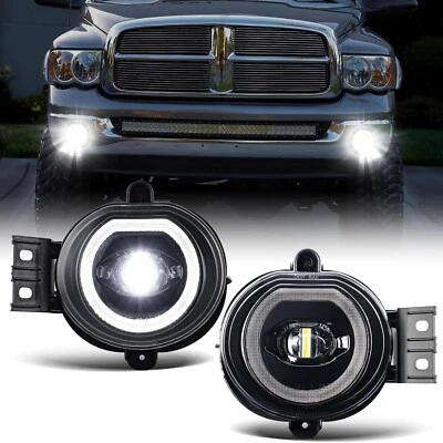 Par de luces antiniebla LED para parachoques para camioneta Dodge Ram 1500 02-08 / Ram 2500 3500 03-09 Foto 1 de 4