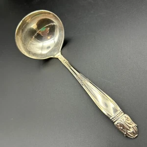 Cucharón de salsa maciza de colección Holmes & Edwards princesa danesa con incrustaciones de plata - Imagen 1 de 3