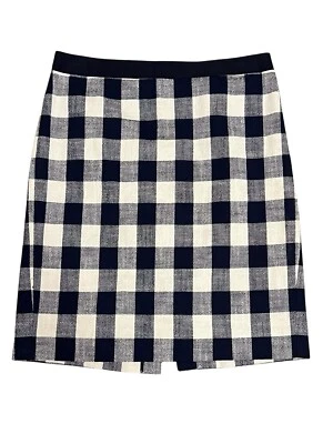 J. Falda Crew The Pencil Talla 8 Buffalo Cuadros Azul Off White Sarga Sobre la Rodilla Foto 1 de 4