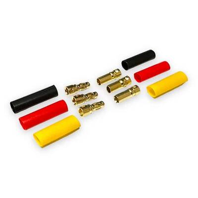 ✅ 3 Paar 3,5mm 3.5mm Stecker Buchse für Regler Motor ESC Lipo + Schrumpfschlauch - Bild 1 von 4