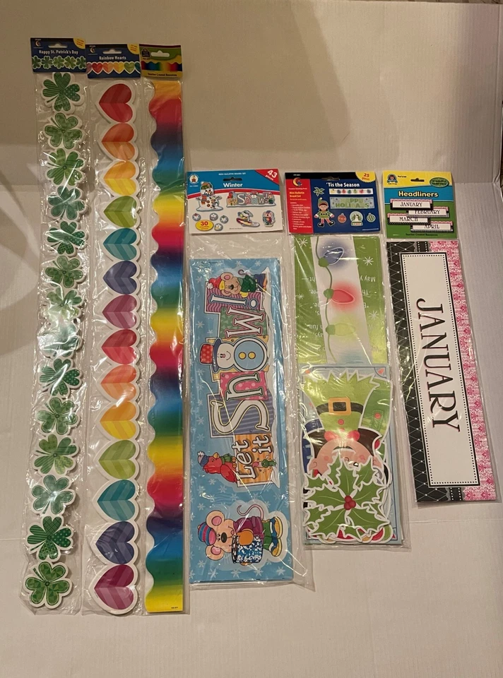 6 Bulletin Board Seasonal Decor New In Package - Image 1 of 1