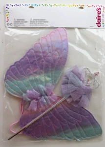 CLAIRE'S CLUB PASTELL REGENBOGEN SCHMETTERLINGSFLÜGEL FANCY MÄDCHEN VERKLEIDEN SET 2ER-PACK - Bild 1 von 12