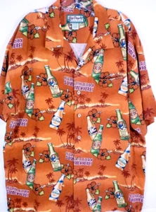 Big Dogs-Mens Hawaiian Shirt-XL Extra Large/2XL-Orange/Rust-100% Silk-Button Up - Picture 1 of 7