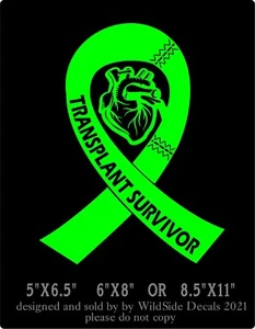 Calcomanía de sobreviviente de trasplante de corazón cinta conmemorativa vinilo auto camión computadora portátil pegatina - Imagen 1 de 4