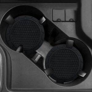 2x Black Rubber Cup Holder Non-slip Pads For Car Interior Cup Holder Accessories - Imagen 1 de 10