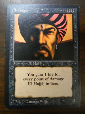 MTG Arabian Nights El-Hajjaj Black Rare Unplayed Excellent - Near Mint Condition - Image 1 of 3