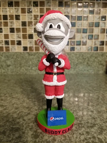 Cincinnati Reds Louisville Bats Buddy Claus Christmas Mascot Bobblehead SGA CIB Cover