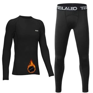 Boys' Girls' Long Sleeve Compression Shirts Thermal Fleece Lined Kids Athleti... - Picture 1 of 7