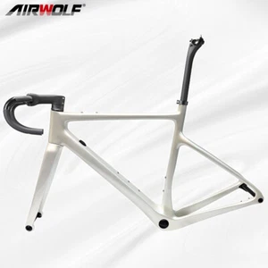 AIRWOLF T1100 Carbon Gravel Frame Peal White Road Bike Cyclocross Bicycle - Picture 1 of 18