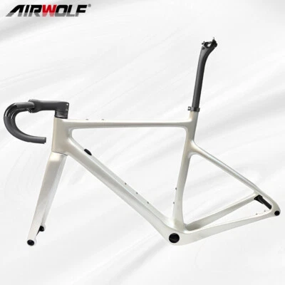 AIRWOLF T1100 Carbon Gravel Rahmen hellweiß Rennrad Cyclocorssrad Fahrrad - Bild 1 von 4