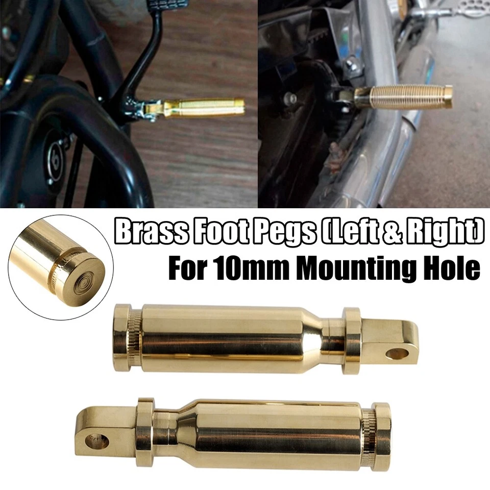 Brass Bullet Primer Style Foot Pegs Footrest For Harley Dyna Softail Sportster - Image 1 of 4