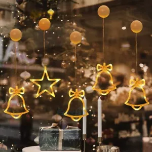 1/2/3X Christmas Window Hanging LED Light Star Bell Ornament Xmas Tree Decors - Picture 1 of 22