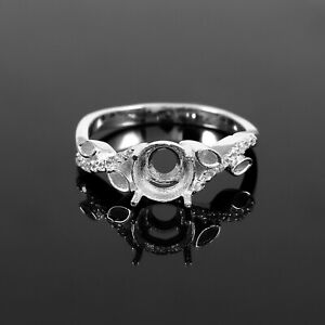 Semi Mount Ring Stone Setting Size 6X6 MM Round Shape Free Shipping Mother Gift 