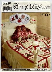 1987 Simplicity Sewing Pattern 8215 Christmas Decor Quilt Ornaments Wreath 14369 - Picture 1 of 2
