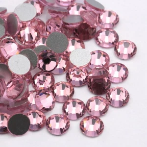 Light Pink Non-hotfix Rhinestones Crystal Flat Back Nail Art Glass Cut Diamante - Picture 1 of 9