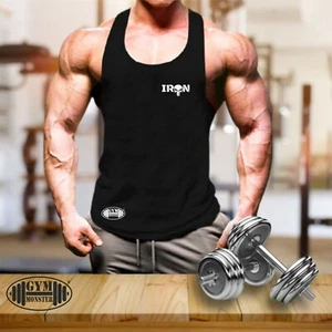 Iron Skull Vest Pocket Gym Clothing Bodybuilding Training Workout Men Tank Top - Picture 1 of 6