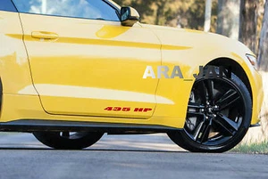 435 HP HORSE POWER Vinyl Decal sport sticker door logo fits MUSTANG GT RED - Foto 1 di 1