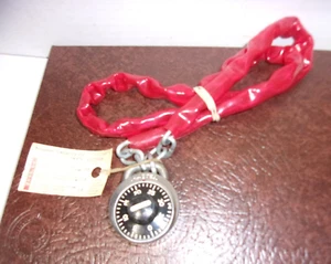Vintage Master Bike Bicycle Red Vinyl Coated Chain & Combination Lock - Picture 1 of 6
