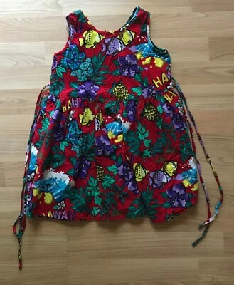 Genuine Hilo Hattie Girls Hawaiian Aloha Tiki Luau Dress Size 5 Made in Hawaii  - Imagem 1 de 4