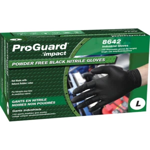ProGuard Disposable Black Nitrile General Purpose Gloves Large CASE OF 1000 - Picture 1 of 2