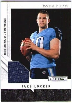JAKE LOCKER 2011 Rookies Stars Studio Material Swatch 277/299 Huskies Titans R&S - Image 1 of 2