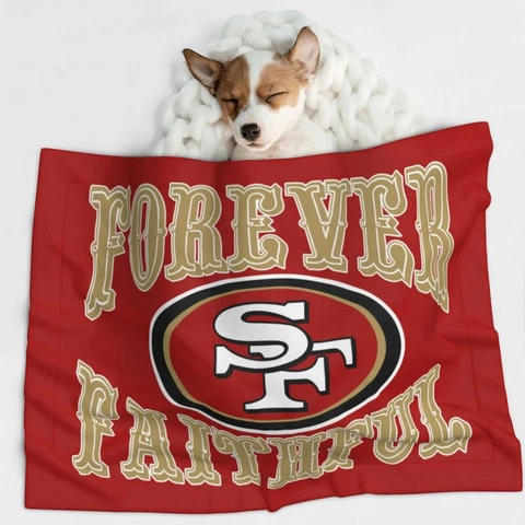 San Francisco 49ers Pet Blanket "FOREVER FAITHFUL" Pet Blanket for Puppy & Cat Cover