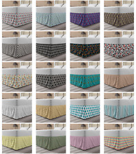 Ambesonne Geometric Bedskirt Elastic Wrap Around Skirt Gathered Design