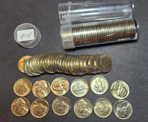 1981 D BU Jefferson Nickel Uncirculated Roll 40 Coin Roll Taken From Mint Sets Cover