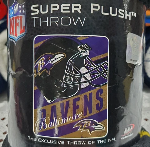 Baltimore Ravens NFL Team Super Plush Throw Soft Blanket New NWT 46x60 inches Cover