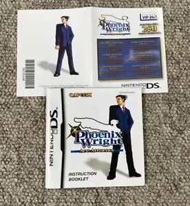 Phoenix Wright Ace Attorney Nintendo DS **Manual + Insert Only** - Picture 1 of 2