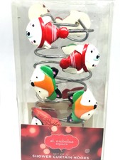 St. Nicholas Square Shower Curtain Hooks Penguin Polar Bear Rare Discontinued
