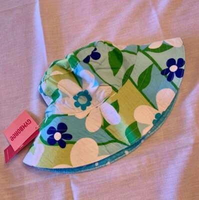 Gymboree Spring Fun Blue Floral Reversible Cotton Sun Hat Sz S/M NWT - Image 1 of 2