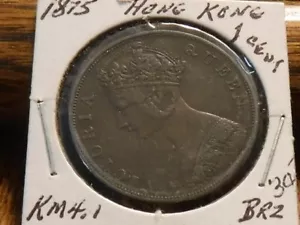 1875 Hong Kong 1 cent ~ KM 4.1 ~ Bronze coin featuring Queen Victoria - Picture 1 of 3
