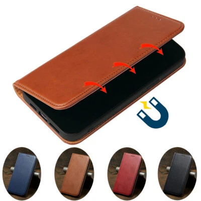 For iPhone 16e/16/15/14/13/12/11 Pro Max Leather Wallet Case Magnetic Flip Cover - Image 1 of 4