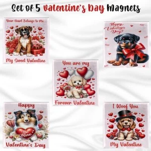 Set of 5 Valentine's Day 2" x 2" Magnet for Refrigerator and Dishwasher NWT - Picture 1 of 1