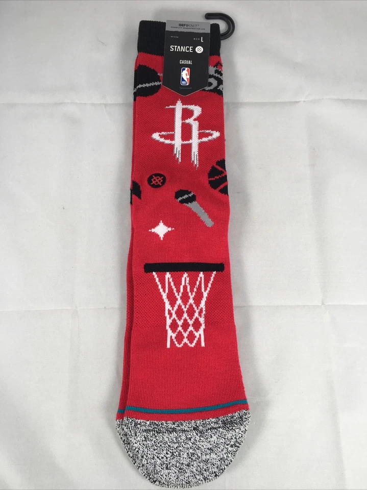 Houston Rockets Landmark Stance Socks NBA Large 9-12 New - Image 1 of 4