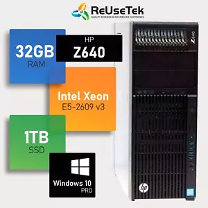 HP Z640 Tower Workstation x2 CPU Xeon E5-2609 v3 32GB RAM 1TB SSD Quadro K2200 - Picture 1 of 15