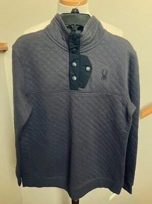 Spyder-l/s-niño-gris con negro-acolchado-1/2 broche delantero-suéter sudadera-nuevo con etiquetas Foto 1 de 4