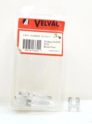 091183-5 Velvac 25 Amp Transparente Hoja ATO Fusibles Cantidad 5 Envío Gratis Devoluciones Gratuitas Foto 1 de 4