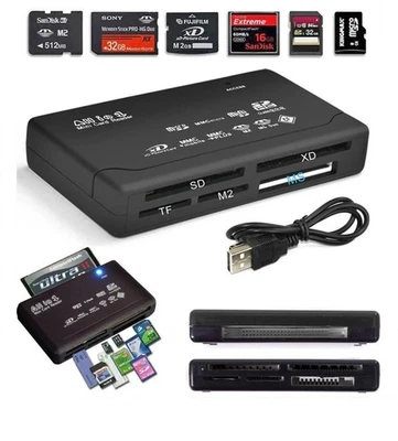 Kartenleser USB Kartenlesegerät Speicherkarten CF /SD/ SDHC/ MicroSD/ M2 /MS /XD - Bild 1 von 4