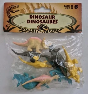 Vintage The World Of Dinosaurs Mixed Lot Of 8 12 Dinosaurs 3" New In Bag Toys  - Picture 1 of 3