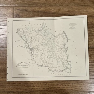 "Antiguo mapa de 1825 del condado de Richland, Carolina del Sur (reimpreso 1980) 14""x11""" - Imagen 1 de 10