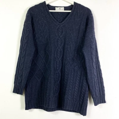 Iris von Arnim Pullover Strickpullover Damenpullover Gr.S/M Zopfmuster Blau - Bild 1 von 4