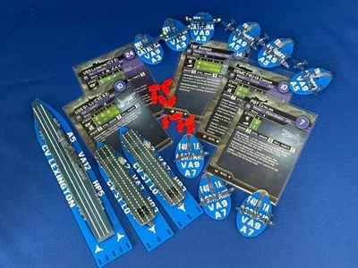 Lote AirPower Axis & Allies War at Sea Lexington - 12 modelos - 12 bases - 5 cartas Foto 1 de 4