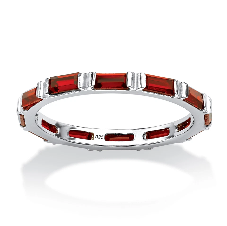 Birthstone .925 Sterling Silver Eternity Band - Image 1 of 4
