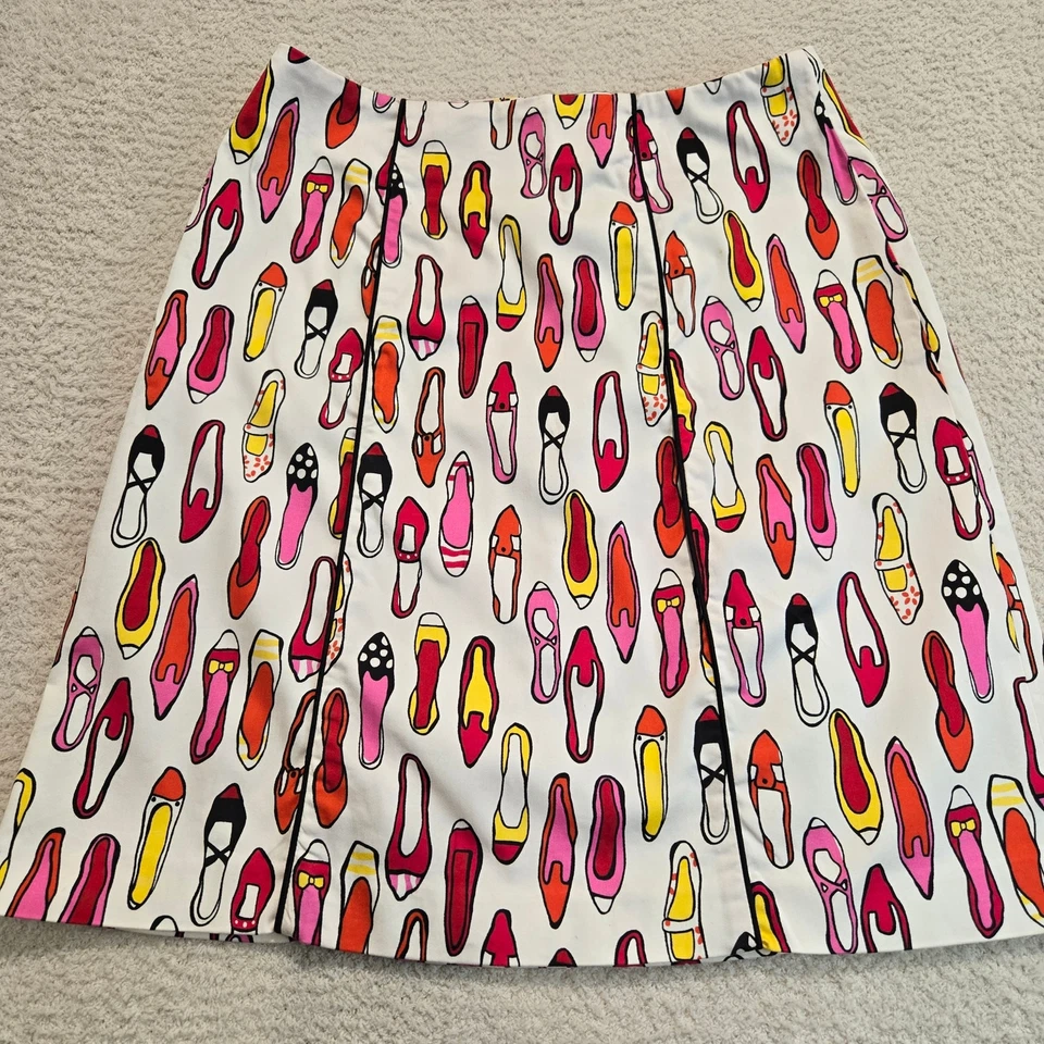 Sutton Studio Petites A-line Skirt Size 4P Shoes Print Barbie - Image 1 of 4