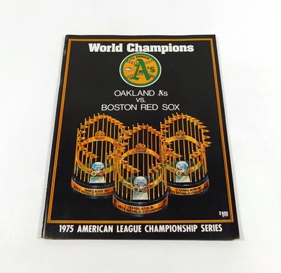 1975 Boston Red Sox vs Oakland A's MLB Baseball AL Championship Program - Image 1 of 2
