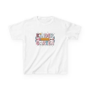 Kindergarten Girl Kids T-Shirt, School Toddler Tee, Children's Cotton Shirt, - Picture 1 of 18