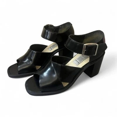 Vintage Rush Hour Black Leather Heels - Image 1 of 4